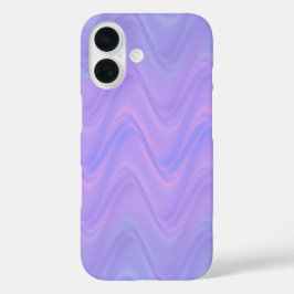 Purple Pink Wavy Lines Pattern iPhone 16 Hoesje