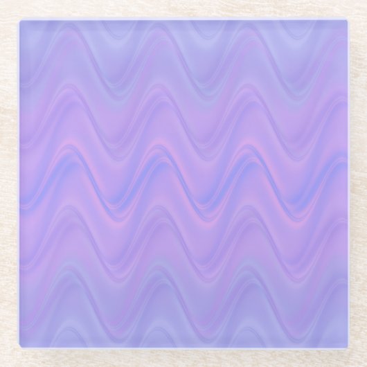 Purple Pink Wavy Lines Pattern Glazen Onderzetter (Voorkant)