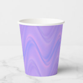 Purple Pink Wavy Lines Pattern Papieren Bekers