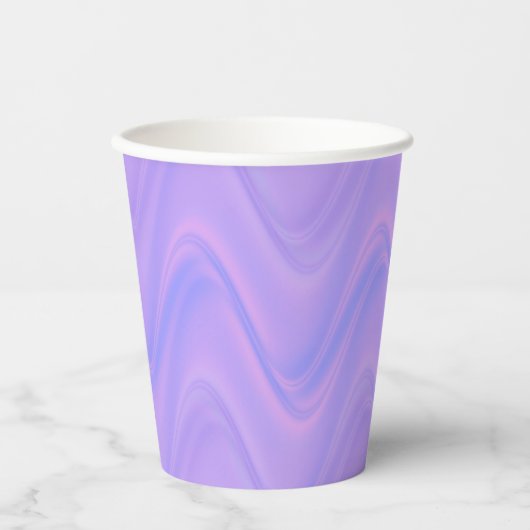 Purple Pink Wavy Lines Pattern Papieren Bekers (Voorkant)