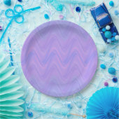 Purple Pink Wavy Lines Pattern Papieren Bordje (Feest)