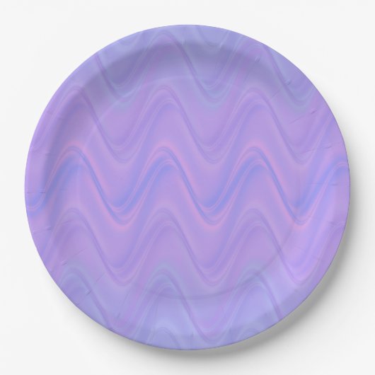Purple Pink Wavy Lines Pattern Papieren Bordje (Voorkant)