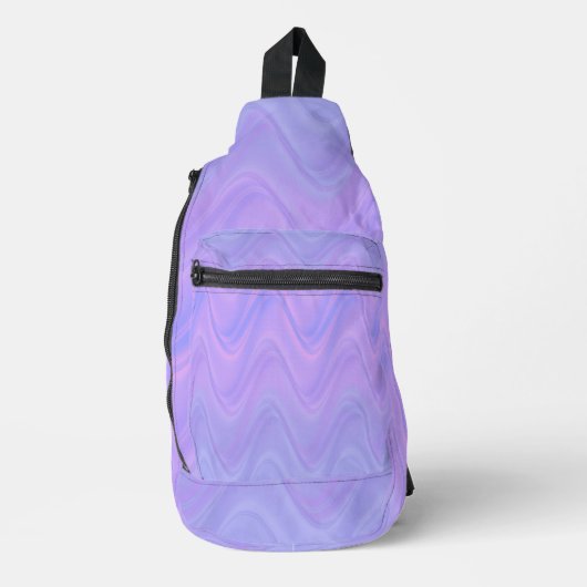 Purple Pink Wavy Lines Pattern Sling Bag (Voorkant)