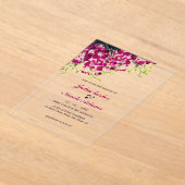 Purple Pink Wild Orchid Flowers Wreath Wedding Acryl Uitnodigingen (Laagn)