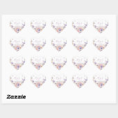 Purple Pink Wildflower Butterflies Love in Bloom Hart Sticker (Vel)