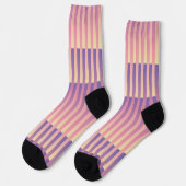 Purple Pink Yellow Striped Pattern Sokken (Links)