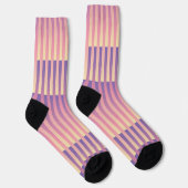 Purple Pink Yellow Striped Pattern Sokken (Rechts)
