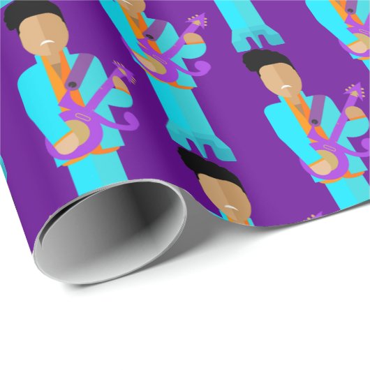 Purple Pixie – Funk Legend Pattern Wrapping Paper Cadeaupapier (Rol Hoek)