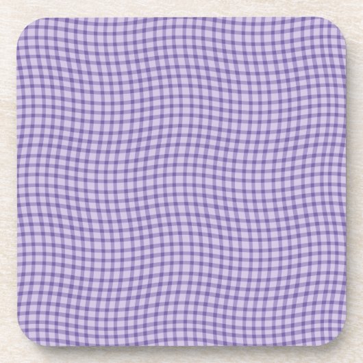 Purple Plaid Checker Seamless Pattern Bier Onderzetter (Voorkant)