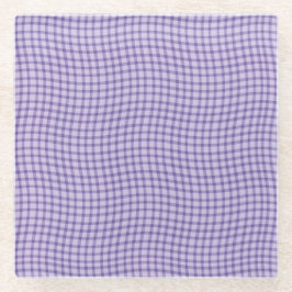 Purple Plaid Checker Seamless Pattern Glazen Onderzetter