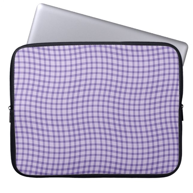 Purple Plaid Checker Seamless Pattern Laptop Sleeve (Voorkant)