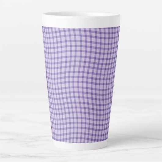 Purple Plaid Checker Seamless Pattern Latte Mok (Voorkant)