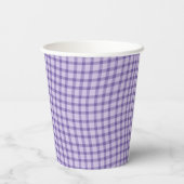 Purple Plaid Checker Seamless Pattern Papieren Bekers (Achterkant)