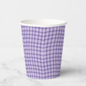 Purple Plaid Checker Seamless Pattern Papieren Bekers (Rechts)
