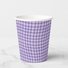 Purple Plaid Checker Seamless Pattern Papieren Bekers