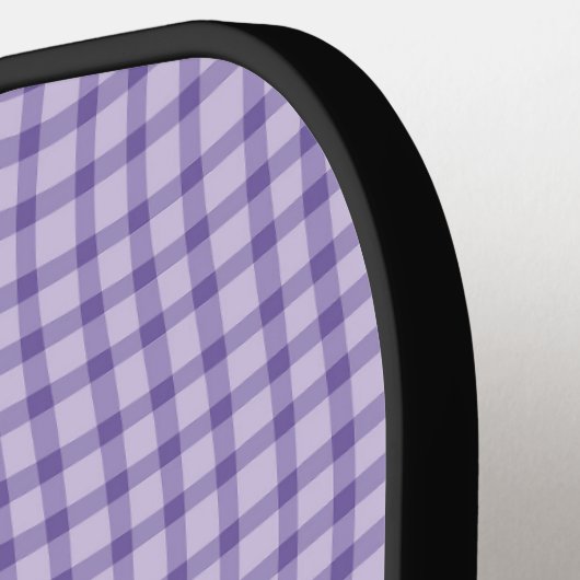 Purple Plaid Checker Seamless Pattern Pickleball Paddle (Links Detail)