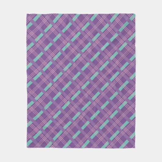 Purple Plaid Fleece Deken (Voorkant)