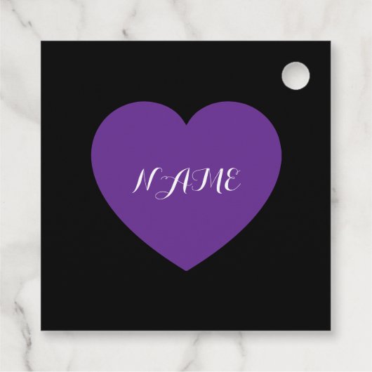 Purple Plaid Halloween Witch Hat Bedankjes Labels (Achterkant)