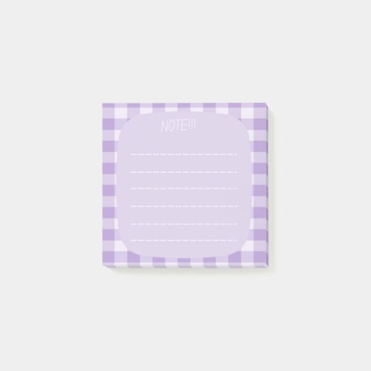Purple Plaid Note Design (Voorkant)