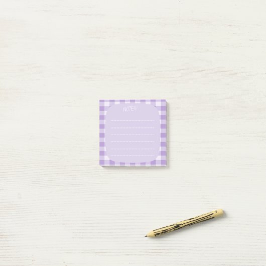 Purple Plaid Note Design (Op bureau)