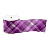 Purple plaid pattern satijnen lint (Spoel)