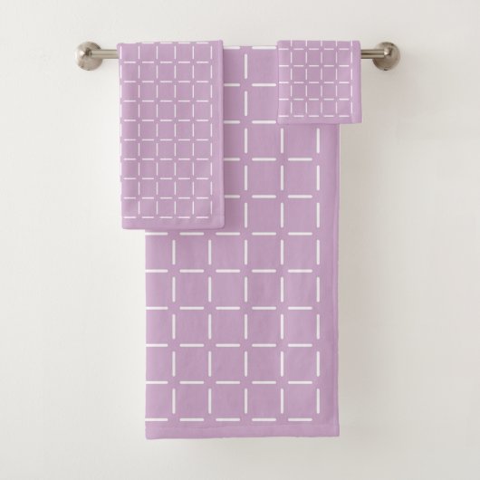 Purple plaid pattern Towel Bad Handdoek (Insitu)