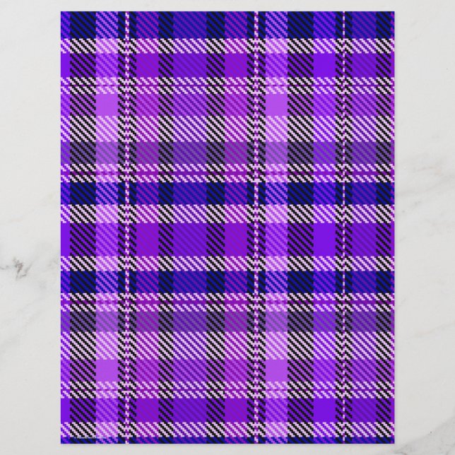 Purple Plaid Scrapbook Paper 2-Sided Page (Achterkant)