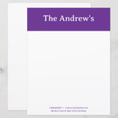 Purple Plain Simple Stationary Paper (Voorkant / Achterkant)