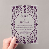 Purple Plum Whimsical Wedding Acryl Uitnodigingen (Insitu (Draagbaar))