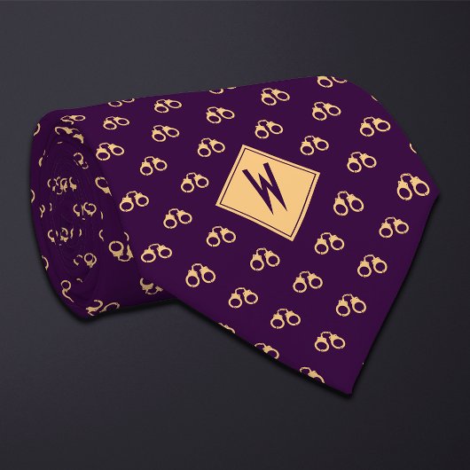 Purple Police Handcuffs Stropdas