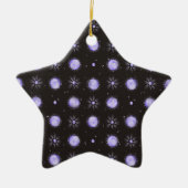 Purple Polka Dot Ceramic Star Ornament (Voorkant)