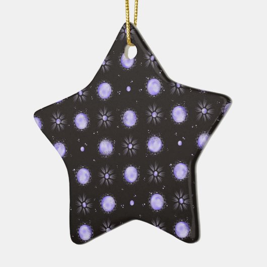 Purple Polka Dot Ceramic Star Ornament (Links)