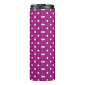Purple Polka Dot Pattern Green Monogram Thermosbeker (Achterkant)
