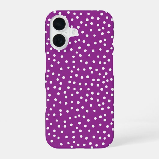 Purple Polka Dot Pattern Phone Case iPhone 16 Hoesje (Achterkant)