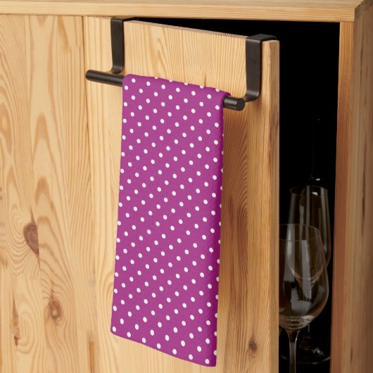 Purple Polka Dot Pattern Theedoek (Derde Gevouwen)