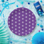 Purple Polka Dots Papieren Bordje (Feest)