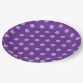 Purple Polka Dots Papieren Bordje (Gekanteld)