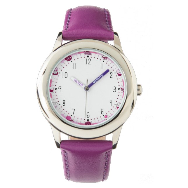 Purple Pop: Kids Watch with Purple Bracelet Horloge (Voorkant)