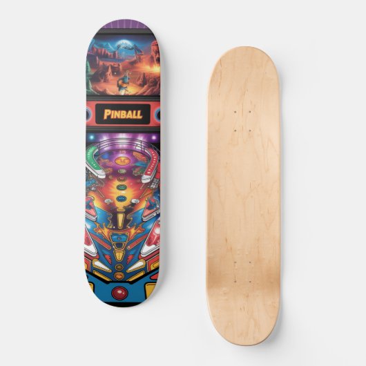 Purple Power Pinball Machine Persoonlijk Skateboard (Voorkant)