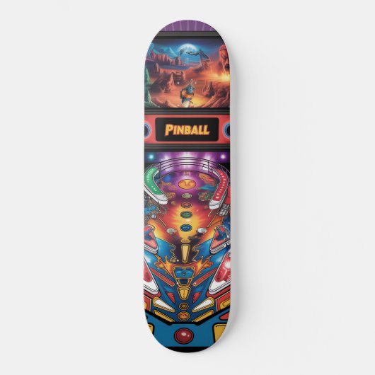 Purple Power Pinball Machine Persoonlijk Skateboard (Voorkant)