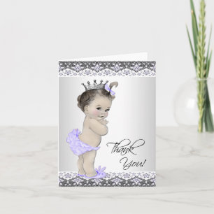 Purple Princess Baby Shower Thank You Bedankkaart