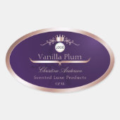 Purple Product Label Rose Gold Frame Logo Monogram (Voorkant)