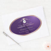Purple Product Label Rose Gold Frame Logo Monogram (Envelop)