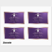 Purple Product Label Rose Gold Frame Logo Monogram (Vel)