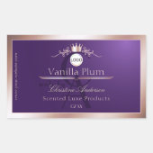 Purple Product Label Rose Gold Frame Logo Monogram (Voorkant)