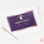 Purple Product Label Rose Gold Frame Logo Monogram (Envelop)