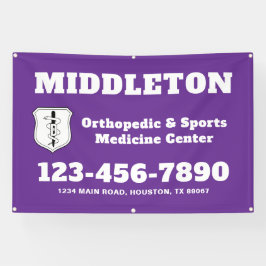 Purple Promotional Business Banner with Logo