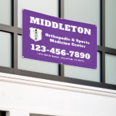 Purple Promotional Business Banner with Logo (Buitenkant Gebouw)