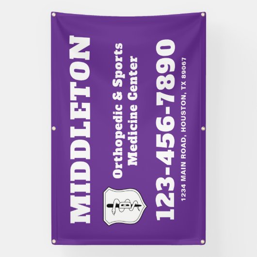 Purple Promotional Business Banner with Logo (Verticaal)