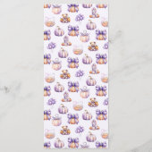 Purple Pumpkin Baby Shower Party Menu (Achterkant)